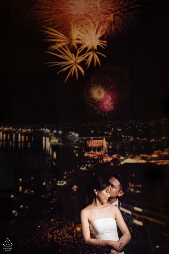 Ho Chi Minh City prewedding shoot with fireworks at night Ho Chi Minh City prewedding shoot with fireworks at night