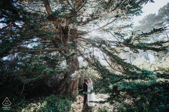 Fitzgerald Marine Reserve, Moss Beach, California couple surrounded in The love of light during engagement photo session Fitzgerald Marine Reserve, Moss Beach, California couple surrounded in The love of light during engagement photo session