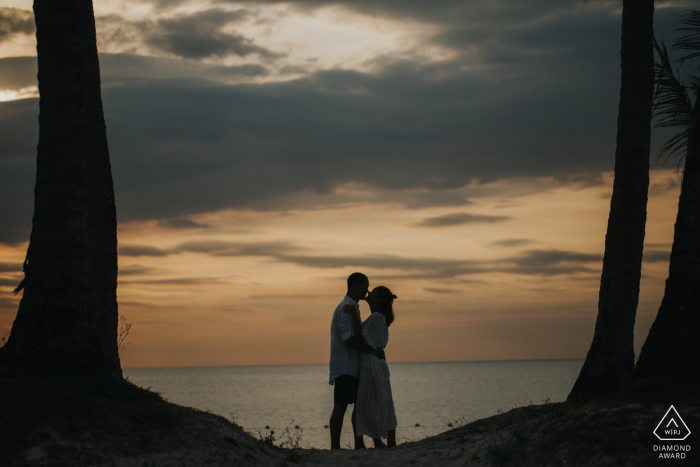 Silhouette, photos d'engagement en mer sur l'île de Phu Quoc