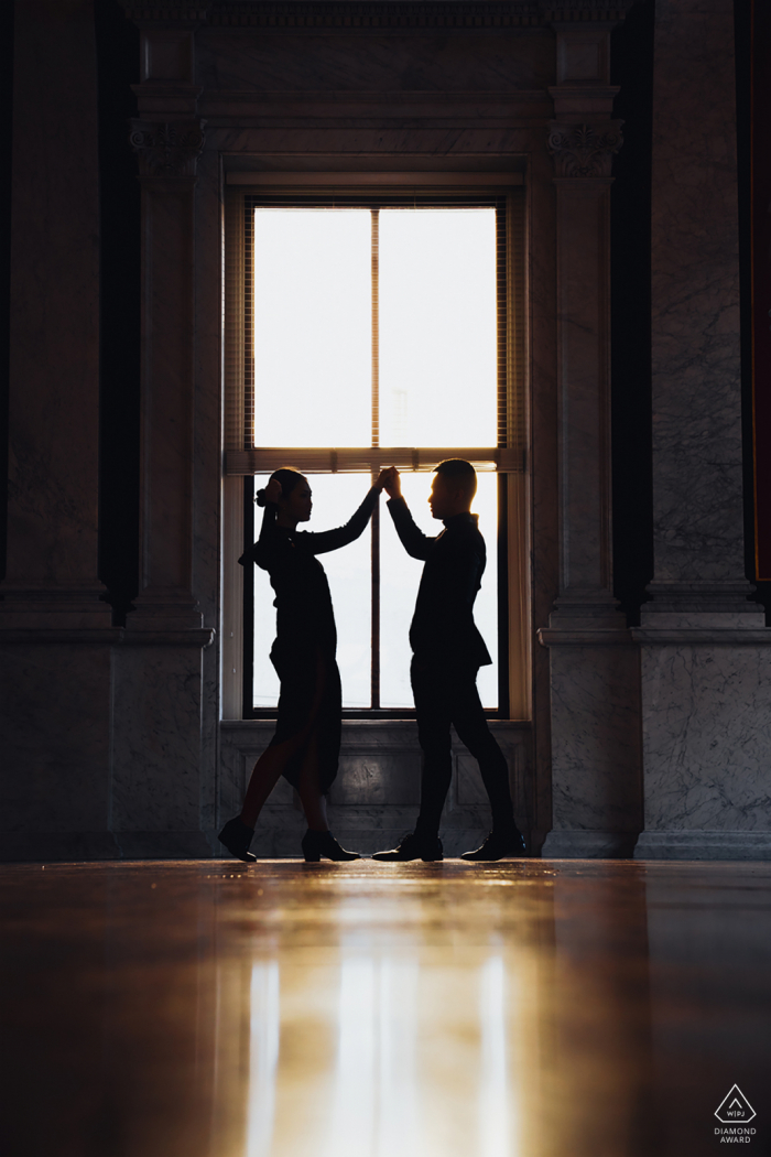 The Liberty of Congress couple engagement portraits - They knew each other from a dance The Liberty of Congress couple engagement portraits - They knew each other from a dance.