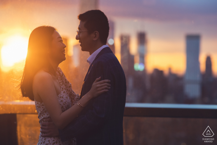 Manhattan, NY Artful Engagement Picture right after a surprise proposal 