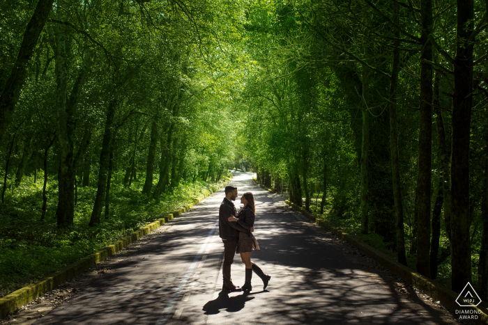 Erice Mount Fine Art Engagement Imagen de nuestro camino en el verde