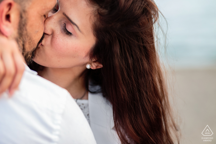 Grado Fine Art Engagement Session in Italy with a Passionate kiss