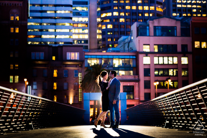 San Francisco Fine Art Engagement Photos with some Slow dancing by the pier in the evening