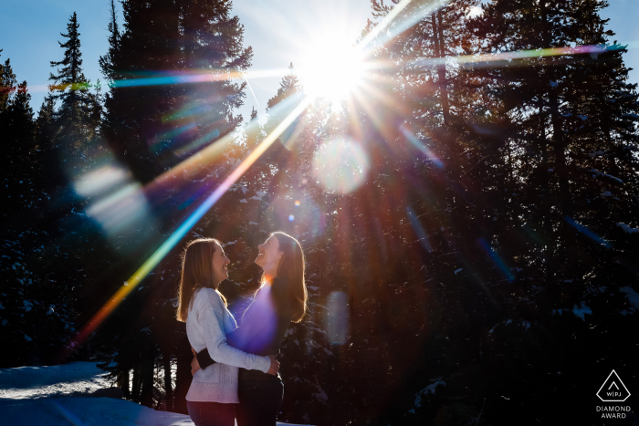 Foto eletrônica no local de Breckenridge, CO sob a luz do inverno