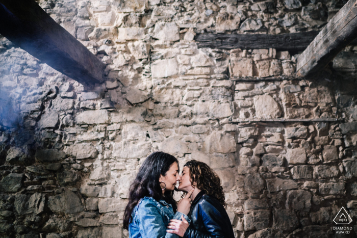 Photo by: <a href="https://www.wpja.com/photos/diamond-award-top-wedding-engagement-photographer/2622552">Federica Ariemma - Napoli Napoli Naples on-location portrait e-shoot couple in an old structure of wood and stones