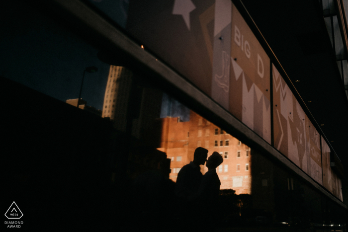 A pre wedding photoshoot from Dallas, Texas with a nice highlight background for a silhouette