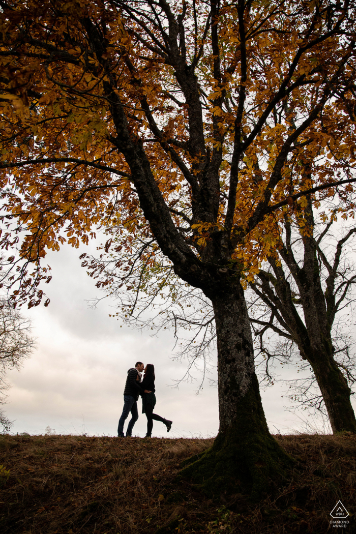 A pre wedding photoshoot from Nancy, Meurthe-et-Moselle for a Beautiful couple under a tree