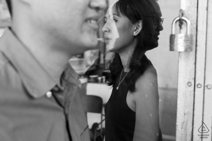 After the wedding proposal engagement picture session in Melaka, Malaysia showing The reflection of the images thru the couple After the wedding proposal engagement picture session in Melaka, Malaysia showing The reflection of the images thru the couple