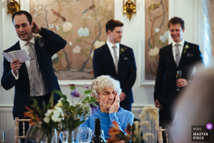 Photo by: <a href="https://www.wpja.com/contests/2018-v06-photography-competition/best-wedding-photographers/2213371">Lyndsey Goddard - London London</a> It's wedding speech time at this reception at The George in Rye, UK