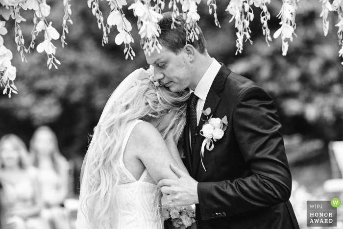 Photo by: <a href="https://www.wpja.com/contests/2018-v07-photography-competition/best-wedding-photographers/2227756">Kurt Vinion - Prague </a> Bride cries during the ceremony in Czech Republic | Castle Hluboka nad Vltavou outdoor wedding photographer
