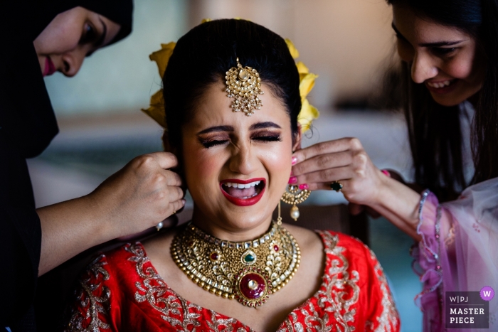 Dubai Wedding Photograph of bride getting ready at the Waldorf Astoria Dubai Dubai Wedding Photograph of bride getting ready at the Waldorf Astoria Dubai