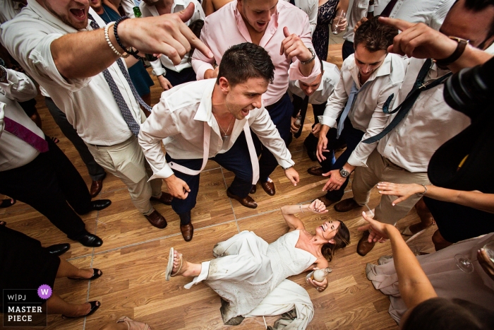 Photo by: <a href="https://www.wpja.com/contests/2018-v13/best-wedding-photographers/2286641">Todd Laffler - High Bridge New Jersey</a> Crossed Keys Estate, New Jersey | bride dancing on her back