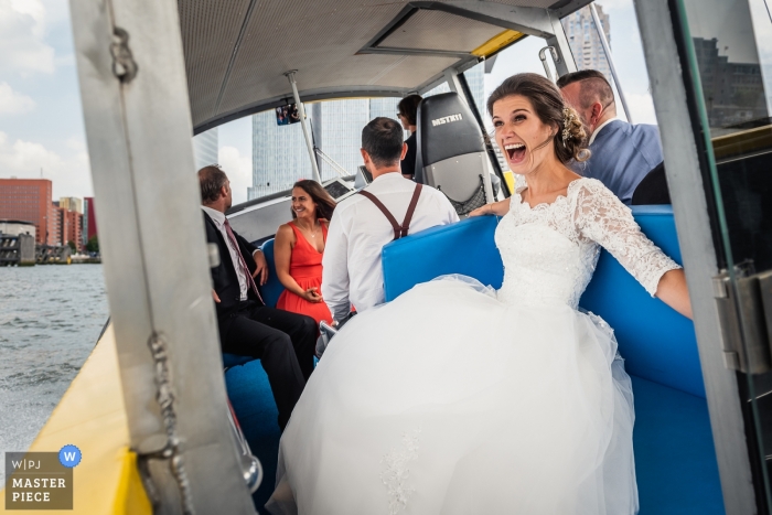 Photo by: <a href="https://www.wpja.com/contests/2018-v18/best-wedding-photographers/2361016">Oliver Verheij - Gendringen Gelderland</a> Wedding shoot with Rotterdam couple - Bride boat trip sightseeing