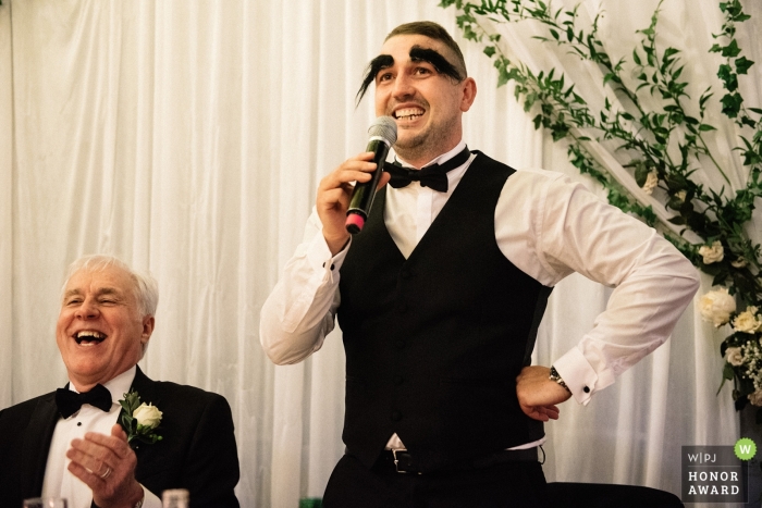 Fotoperiodismo de boda en Destiny Hall, Glasgow | Discursos de recepción de humores.