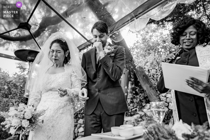 Photo by: <a href="https://www.wpja.com/contests/2019-v01/best-wedding-photographers/2438566">Tanya Parada - Los Angeles California</a> Topanga, California wedding ceremony under a clear tent - Tart as a Lemon