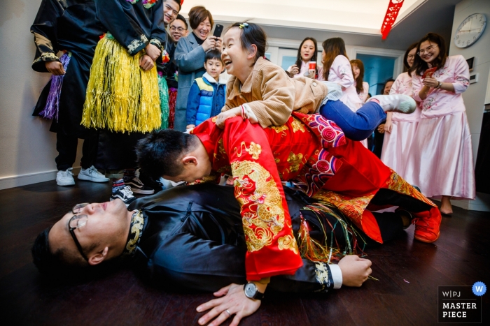 Xijihotel Hangzhou China - Photo of Wedding Games for the groomsmen.