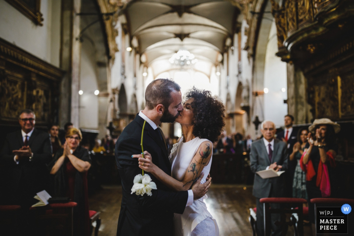 Photo by: <a href="https://www.wpja.com/contests/2019-v06/best-wedding-photographers/2493536">Daniel Monteiro - Porto </a> menino conhece menina - portugal wedding photography in the church