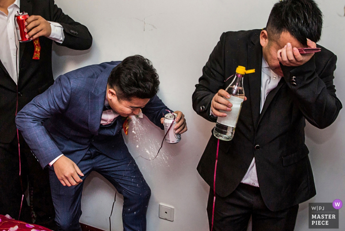 Photo by: <a href="https://www.wpja.com/contests/2019-v07/best-wedding-photographers/2499036">Peng Zhang - Beijing </a> Beijing wedding day games - photography of groom and groomsmen