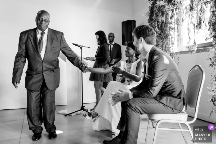 Photo by: <a href="https://www.wpja.com/contests/2019-v07/best-wedding-photographers/2503256">Sybil Rondeau - Nantes </a> Château d'Azy photography of emotion between father and bride during wedding ceremony