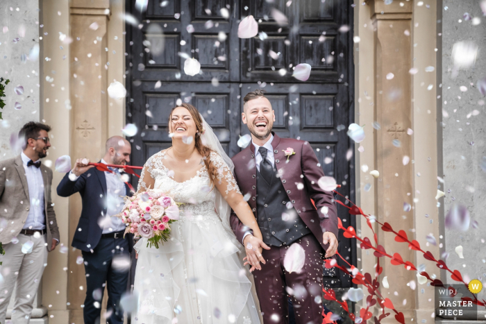 Photo by: <a href="https://www.wpja.com/contests/2019-v07/best-wedding-photographers/2503431">Luca Fabbian - Schio Vicenza</a> Wedding Photography at Cornedo Vicentino (Veneto)- San Marco Evangelista - Coriandoli after ceremony