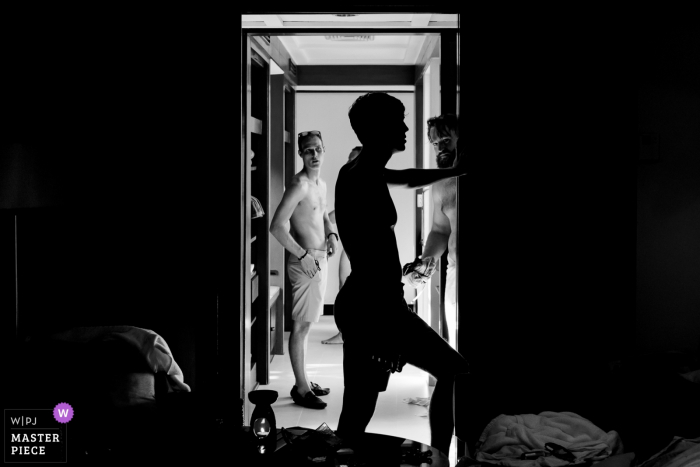 Photo by: <a href="https://www.wpja.com/contests/2019-v07/best-wedding-photographers/2504511">Stam Chananakhon - Phuket </a> Phuket, Thailand Groom and Groomsman Photography on Actual Wedding Day