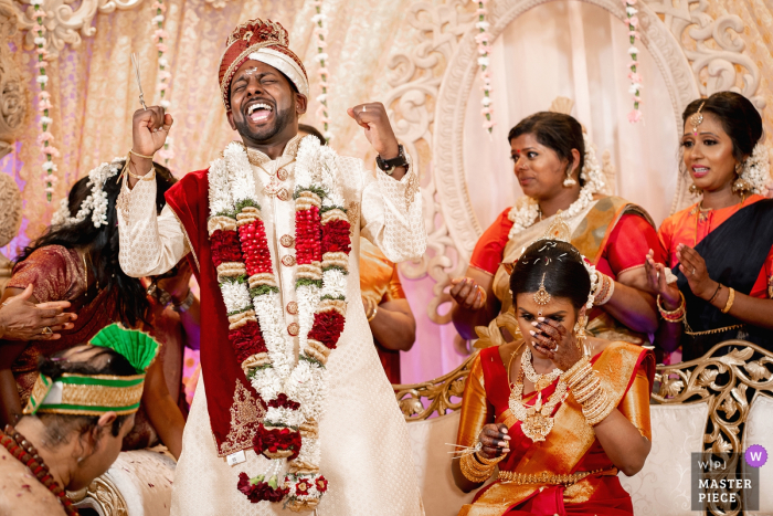 Photo by: <a href="https://www.wpja.com/contests/2019-v08/best-wedding-photographers/2518841">Sheraz Khwaja - Ilfod Essex</a> The bride and groom show their joy and tears during the ceremony at Syon Park, London in this photo composed by an award-winning Essex, England wedding photographer.