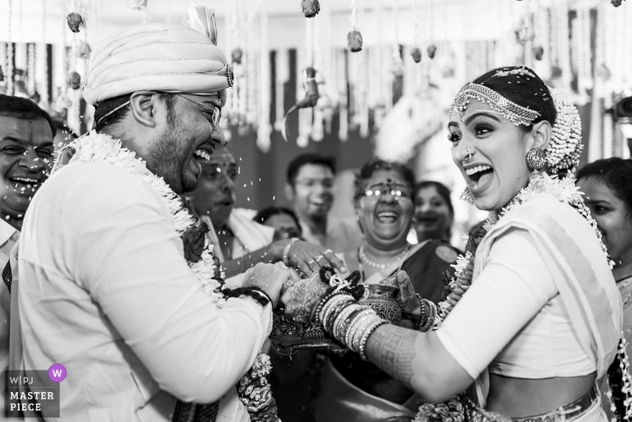 Photo by: <a href="https://www.wpja.com/contests/2019-v09/best-wedding-photographers/2537136">Ankita Asthana - Mumbai Maharashtra</a> Hyderabad, India Photos from Ceremonies that make the bride and groom compete with each other are the best! They get so competitive and we get amazing expressions to capture!
