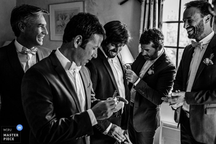 Photo by: <a href="https://www.wpja.com/contests/2019-v09/best-wedding-photographers/2538036">Florent Cattelain - Labarthe-sur-Lèze </a> Domaine de Petiosse, Landes, France Wedding Photography of Groom and groomsmen
