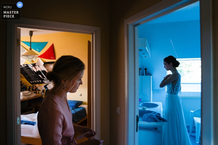 Photo by: <a href="https://www.wpja.com/contests/2019-v09/best-wedding-photographers/2540811">Yves Schepers - Bonheiden Antwerpen</a> De Hoorn Wedding Photojournalist - Bride getting ready next to her room which is still the same as in her teenage years