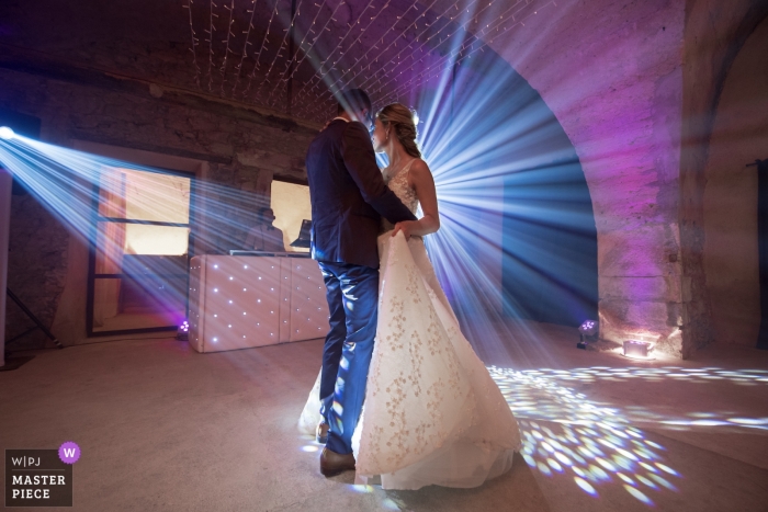Photo by: <a href="https://www.wpja.com/contests/2019-v09/best-wedding-photographers/2542226">David Zaoui - Miami Florida</a> Aix en Provence, France , Moulinde la recense Wedding Photos - First Dance image under great lights