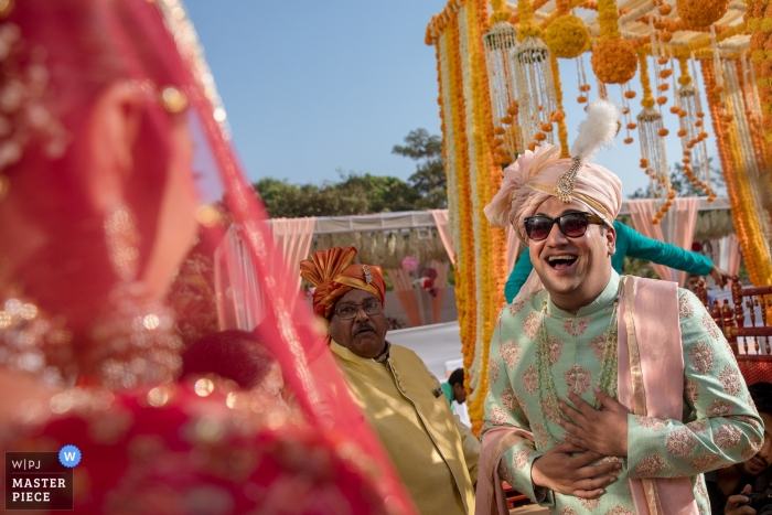 Photo by: <a href="https://www.wpja.com/contests/2019-v11/best-wedding-photographers/2546320">Anupa Shah - Mumbai Maharashtra</a> Photography of Mumbai Bridal Entry at the Outdoor Wedding Ceremony