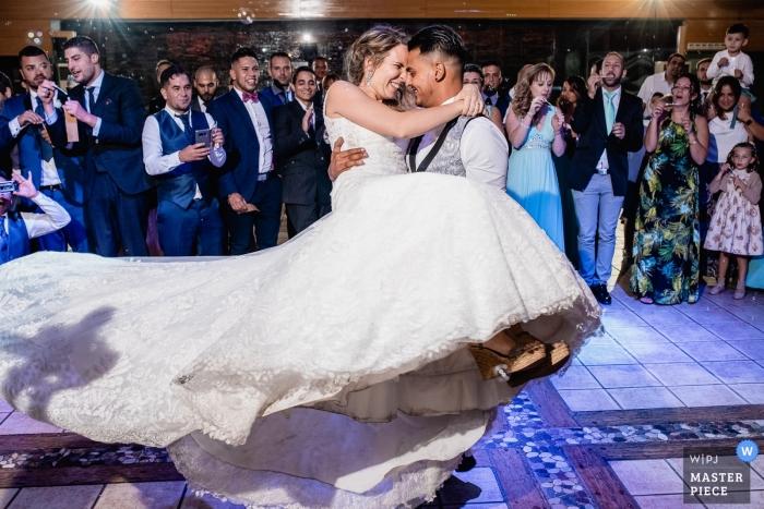 Photo by: <a href="https://www.wpja.com/contests/2019-v12/best-wedding-photographers/2548185">Sergio Cueto - Alcala de Henares Madrid</a> Photo of the bride and groom first dance during their Mirador de Cuatro Vientos wedding reception party.