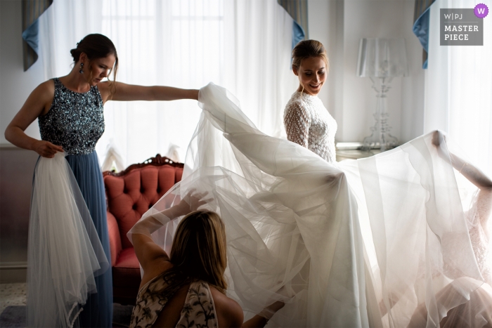 Photo by: <a href="https://www.wpja.com/contests/2019-v12/best-wedding-photographers/2548452">Daniele Borghello - Padova</a> Getting Ready Photography at Byblos Art Hotel - Verona - Italy - Image showing Final touches before the wedding ceremony