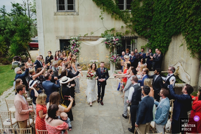 Photo by: <a href="https://www.wpja.com/contests/2019-v13/best-wedding-photographers/2549758">Luis Efigénio - Porto </a> Wedding Day Photography in Sintra, Portugal | Bride and Groom leaving the ceremony
