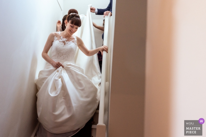 Photo by: <a href="https://www.wpja.com/contests/2019-v13/best-wedding-photographers/2550290">Valerie Teppe - Limoges </a> Wedding Photography at Chateau la Cazine | The bride is going to the ceremony