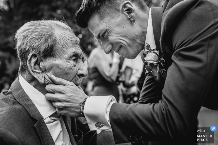 Photo by: <a href="https://www.wpja.com/contests/2019-v13/best-wedding-photographers/2550329">Sergio Cueto - Alcala de Henares Madrid</a> Wedding Photography from La Finca de Villanueva - Groom greets his grandfather