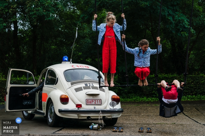 Fotografia di matrimonio per bambini Grez Doiceau - Circo per la vittoria!