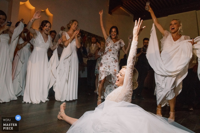 Photo by: <a href="https://www.wpja.com/contests/2019-v14/best-wedding-photographers/2553269">Sylvain Bouzat - Lyon </a> Wedding Photographer for Abbaye de Talloires, Annecy, France | The bride became crazy during the party!