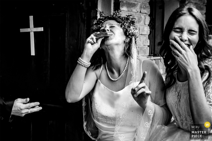 Photo by: <a href="https://www.wpja.com/contests/2019-v14/best-wedding-photographers/2554002">Tunde Koncsol - Budapest</a> Hungary church photography on wedding day - bride, bridesmaid, church