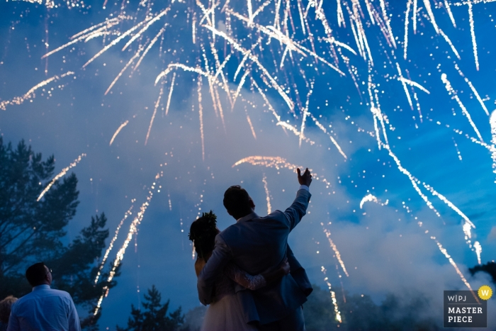 Pomorskie Hochzeitsfotograf - Gartenempfang Hochzeitsfeuerwerk