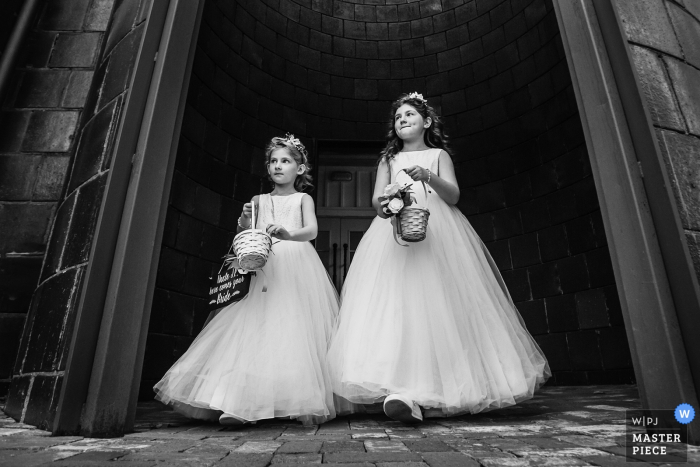 Photo by: <a href="https://www.wpja.com/contests/2019-v15/best-wedding-photographers/2555936">Todd Laffler - High Bridge New Jersey</a> Ceremony/Reception Venue Photographer | Flower girls make their way to the ceremony at start of ceremony