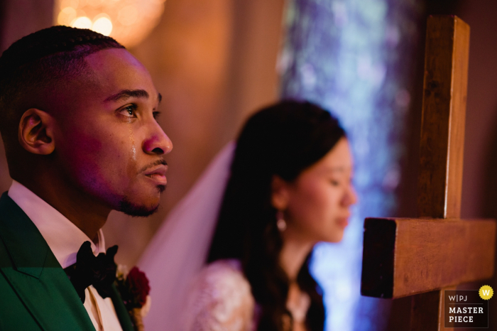Photo by: <a href="https://www.wpja.com/contests/2019-v16/best-wedding-photographers/2561252">Ken Pak - Washington DC District Of Columbia</a> Martin's West, Baltimore, MD wedding venue photography | The couple got really emotional during the religious ceremony.