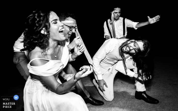 Photo by: <a href="https://www.wpja.com/contests/2019-v16/best-wedding-photographers/2561559">Monica Guimaraes - Maceió Alagoas</a> Brazil Wedding Reception Pictures - Rocker groom and his gang on the dance floor