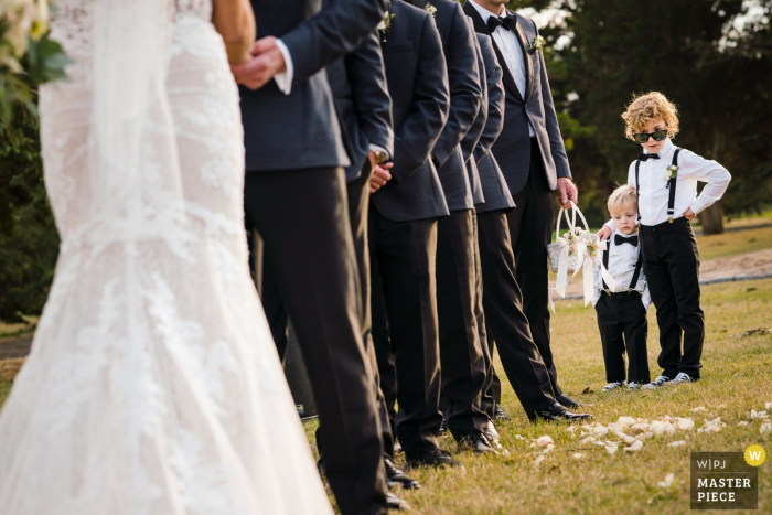 Photo by: <a href="https://www.wpja.com/contests/2019-v16/best-wedding-photographers/2562046">JD Land - Marlton New Jersey</a> NJ Outdoor Wedding Ceremony Photographer - Ring Bearer being the coolest cat present during the ceremony