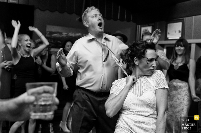 Photo by: <a href="https://www.wpja.com/contests/2019-v17/best-wedding-photographers/2564862">Tara Theilen - Carson City Nevada</a> Cottonwood Hilltop Lodge, Truckee, CA - Wedding photography showing the Father-dauther dance gets sassy.