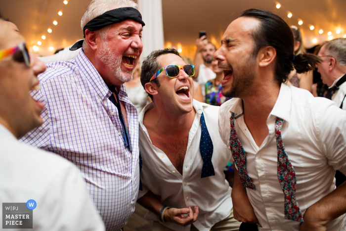 Providence Rhode Island wedding photographer - The guys Dancing at reception 