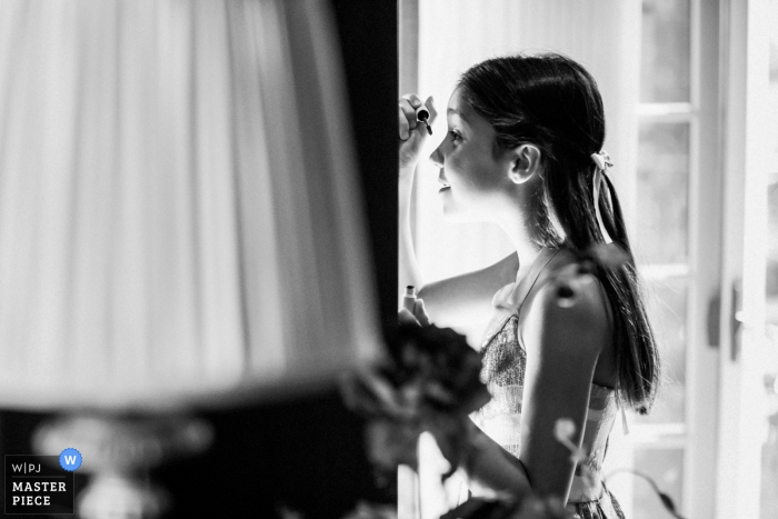 Photo by: <a href="https://www.wpja.com/contests/2019-v17/best-wedding-photographers/2565152">Chris Shum - Sunnyvale California</a> Private residence wedding photography at Saratoga | Little girl's favorite moment with makeup