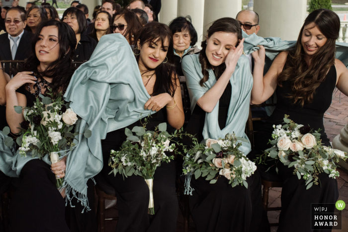 Philadelphia, PA Windy wedding ceremony photo