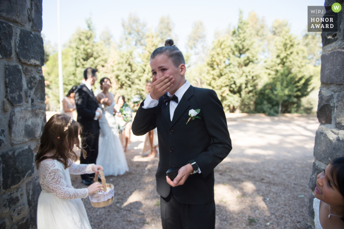 Victoria-AU wedding photojournalism - The ring bearer cried when he saw the bride. 